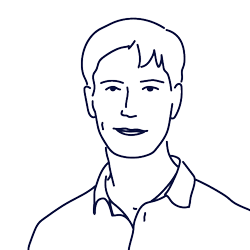 Hand drawn illustration of Filip Heitbrink, CEO of Scilife
