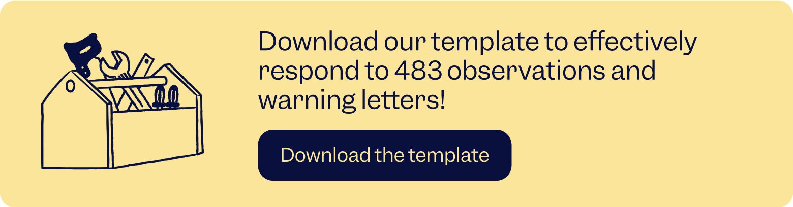 Download the FDA 483 and warning letter response template | Scilife 